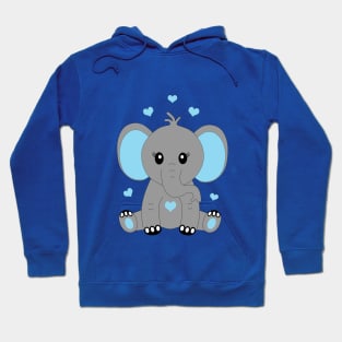 Cute baby elephant in blue Hoodie